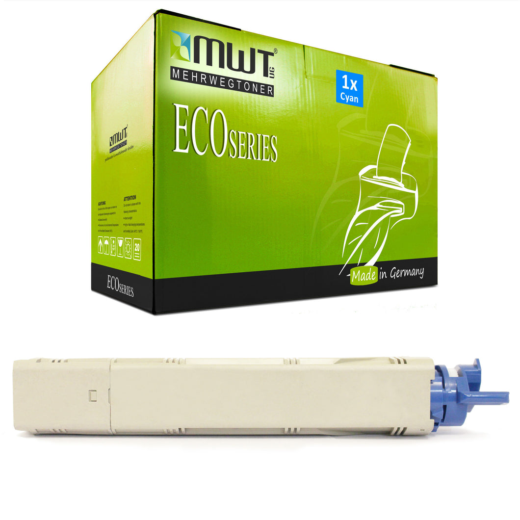 1x Alternativer Toner für OKI 43459371 Blau Cyan