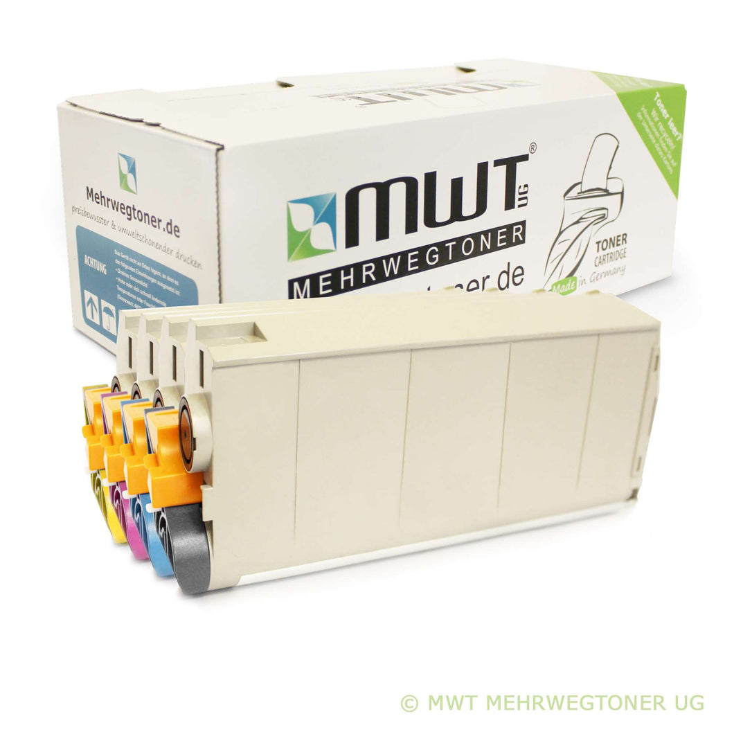 4x Alternative Toner für OKI 44318620 Schwarz + 44318619 Cyan + 44318618 Magenta + 44318617 Gelb