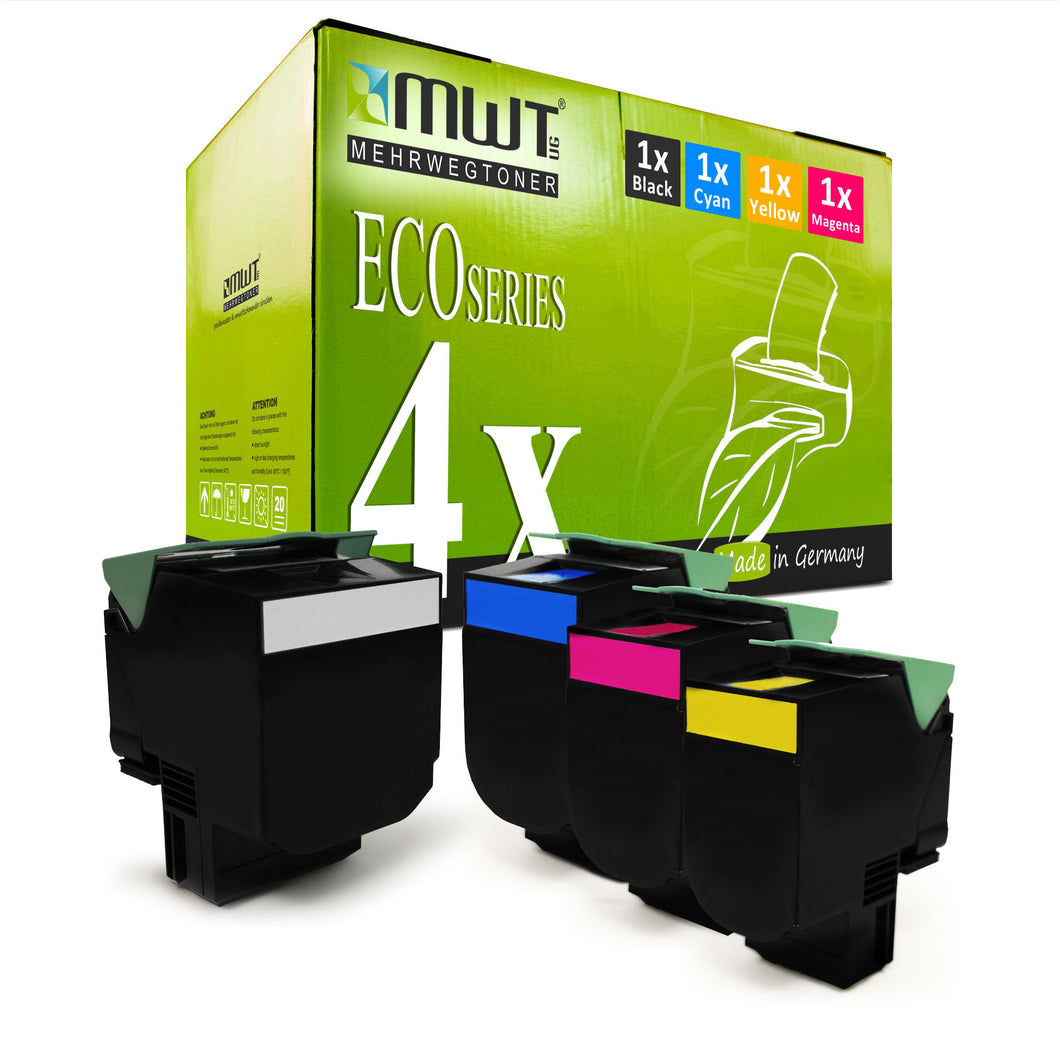 4x Alternative Toner für Lexmark 78C20K0 Schwarz + 78C20C0 Cyan + 78C20M0 Magenta + 78C20Y0 Gelb 78C20CE 78C20KE 78C20ME 78C20YE
