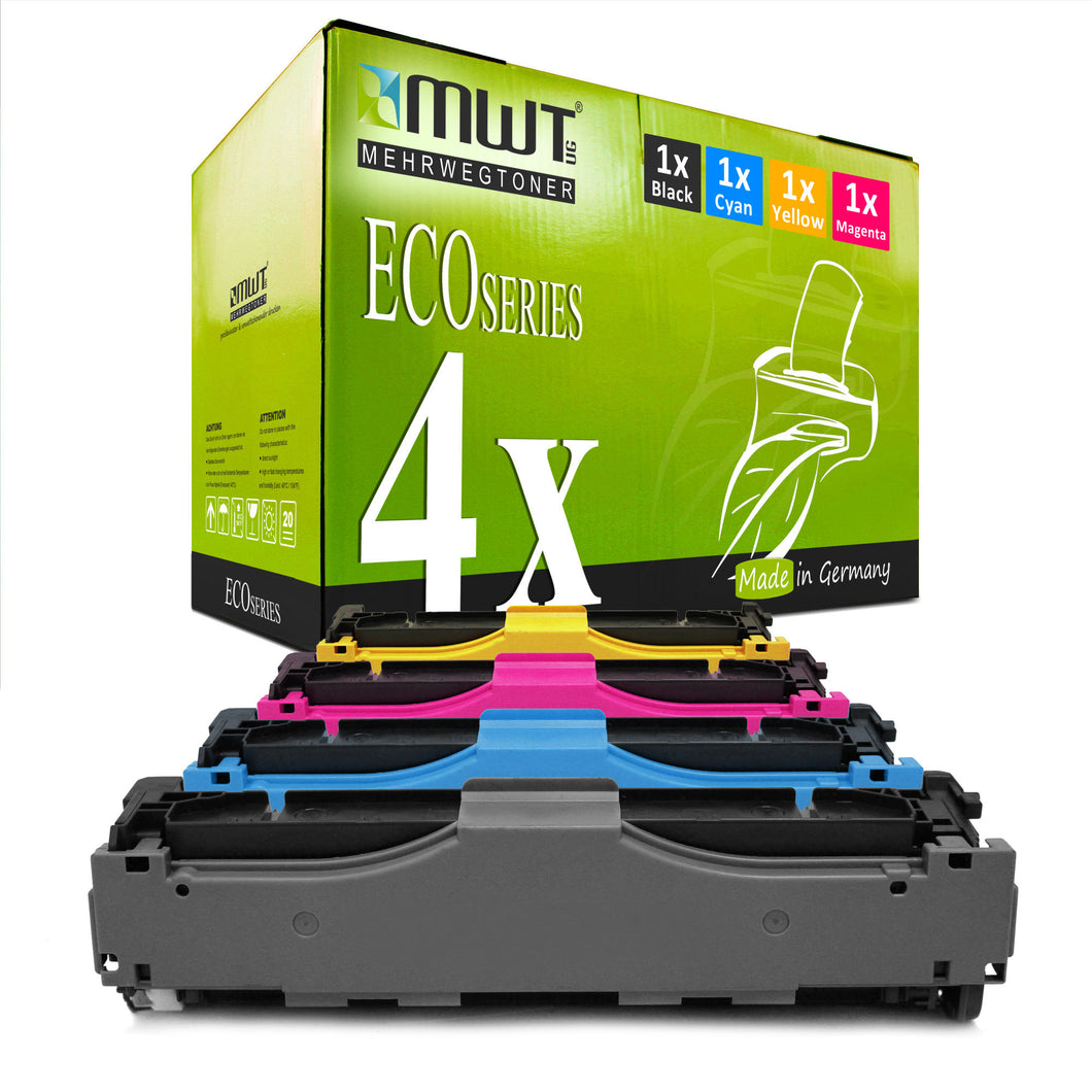 4x Alternative Toner für HP CE410X-13A: 305X Schwarz + CE411A 305A Cyan + CE413A Magenta + CE412A Gelb