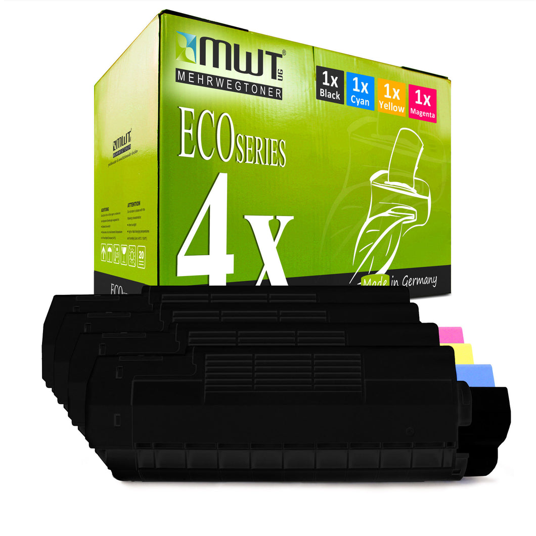 4x Alternative Toner für OKI 42127408 Schwarz + 42127407 Cyan + 42127406 Magenta + 42127405 Gelb