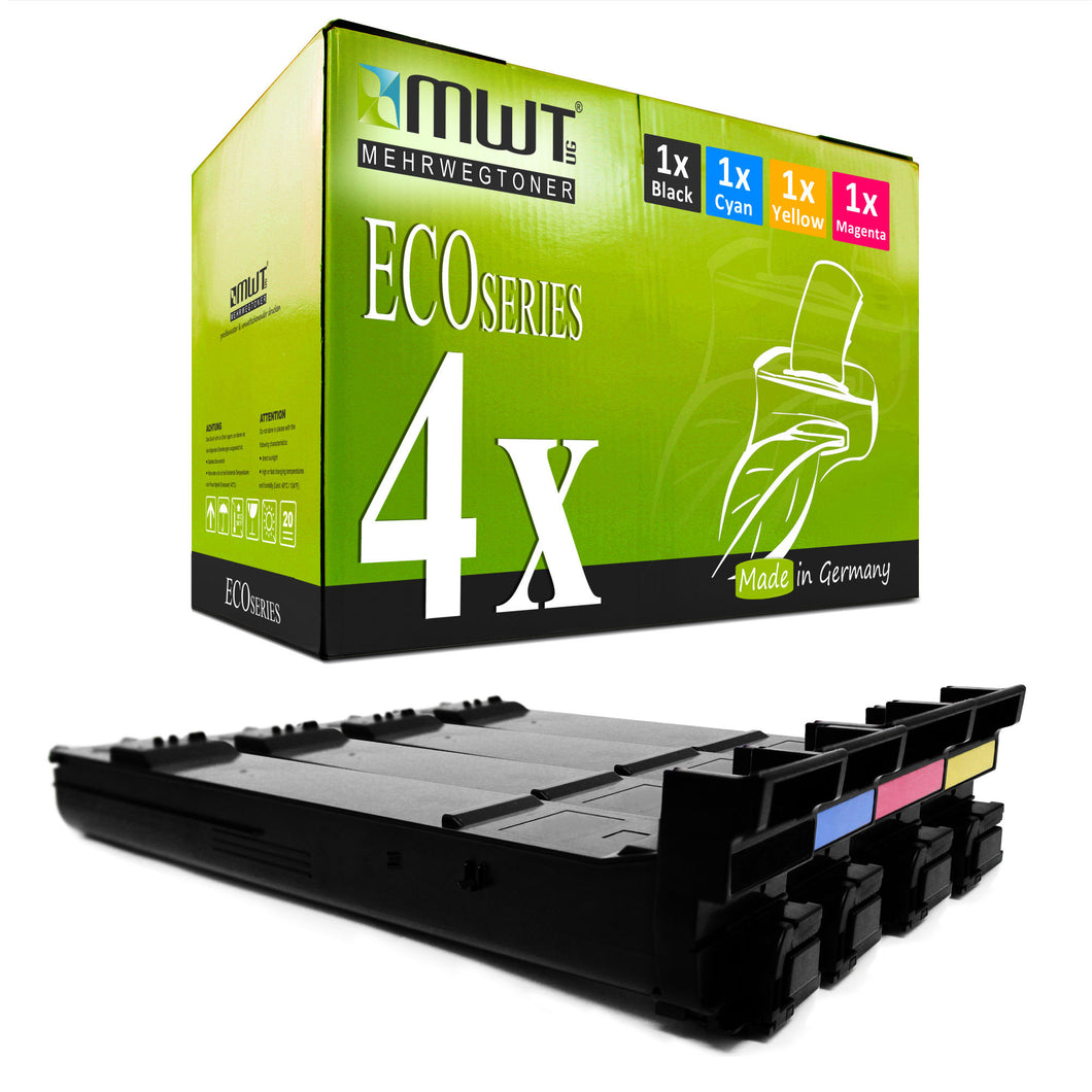 4x Alternative Toner für Konica Minolta A06V153 A06V353 A06V453 A06V253: Schwarz + Cyan + Magenta + Gelb