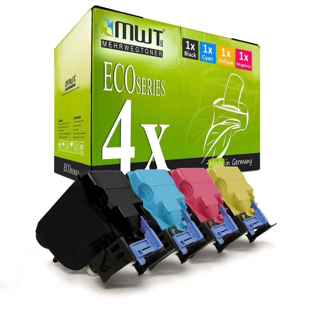4x Alternative Toner für Konica Minolta TNP48: A5X0150 TNP48K Schwarz + A5X0450 TNP48C Cyan + A5X0350 TNP48M Magenta + A5X0250 TNP48Y Gelb