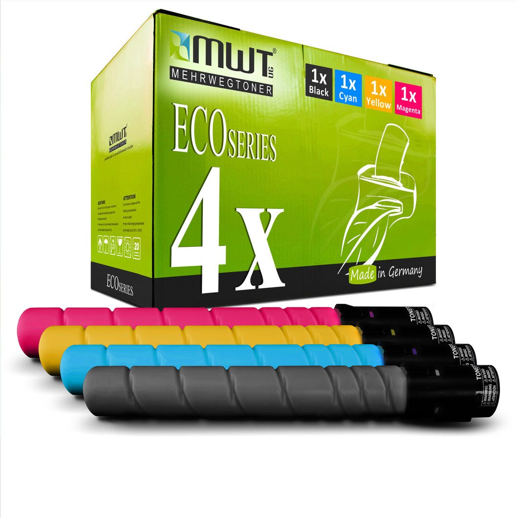 4x Alternative Toner für Konica Minolta TN-512K Schwarz + TN-512C Cyan + TN-512M Magenta + TN-512Y Gelb A33K152 A33K252 A33K352 A33K452